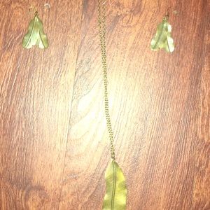 Leaf Earring and Necklace